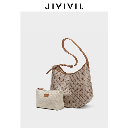 JIVIVIL托特包大容量老花高级感