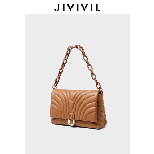 JIVIVIL真皮小香风单肩小手提包