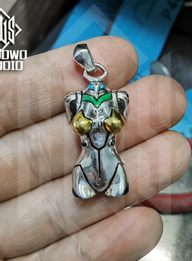 手午原创｜EVA明日香战斗服纯银吊坠项链把玩男贴金宝石珐琅限量