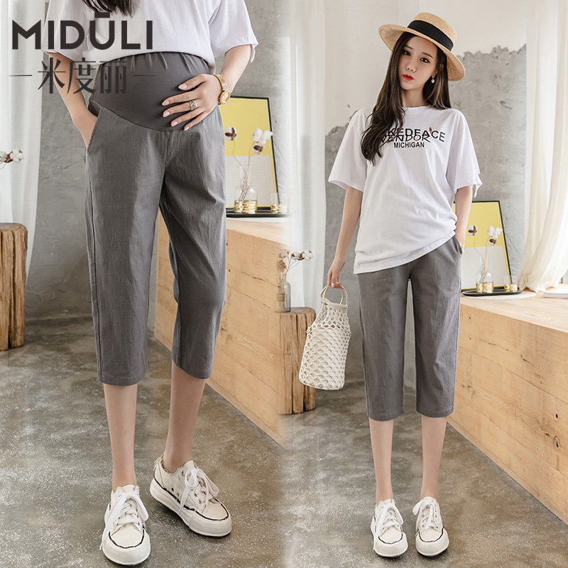 Pregnant women's pants in summer thin exterior wearing loose casual pants spring and summer leggings sediments, pants shorts, women's summer clothes