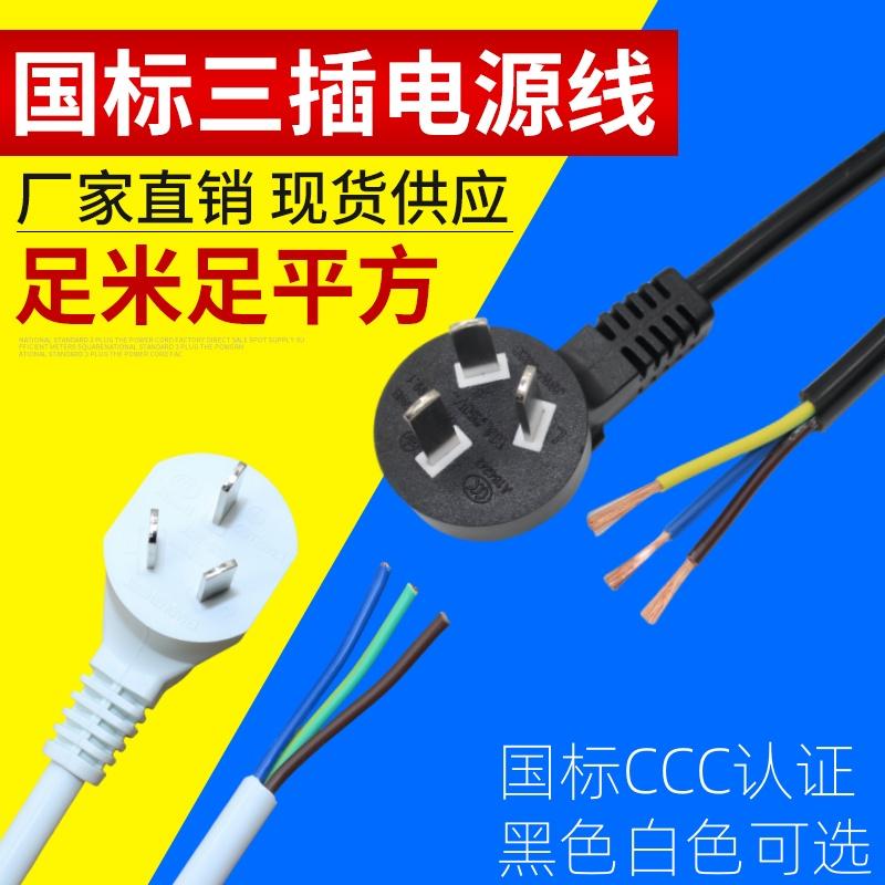 纯铜1.8米带插头国标电源线