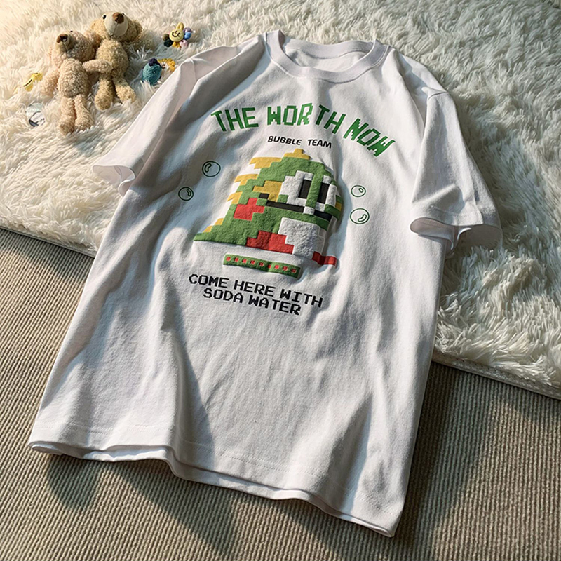 Official map real price polyester cotton 5 spandex 2021 summer cartoon short sleeve T-shirt