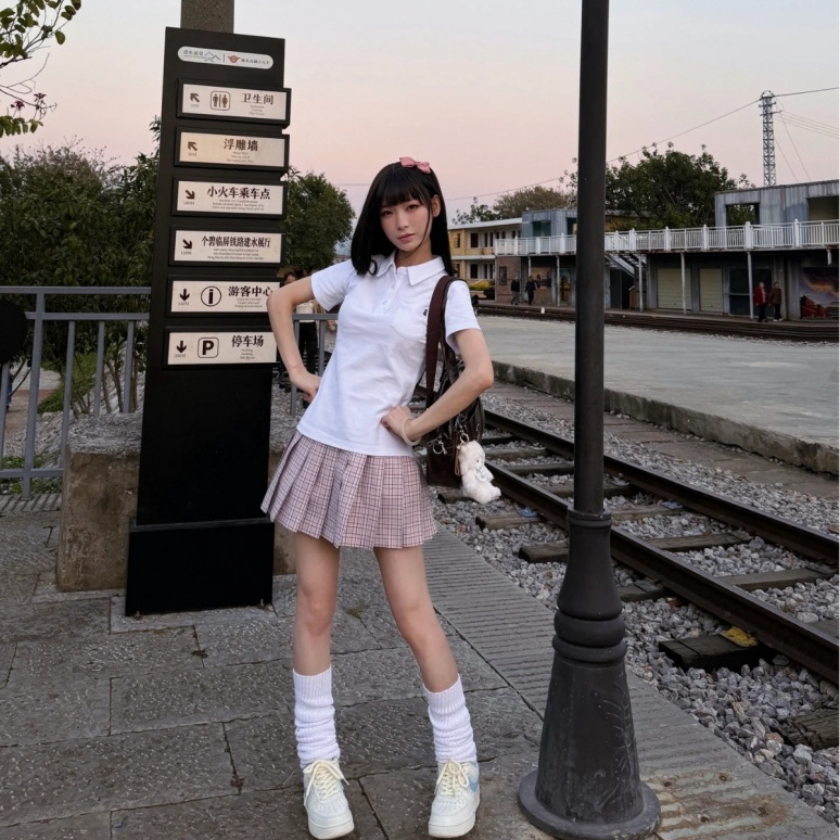 日系JK制服学院风短袖T恤POLO衫