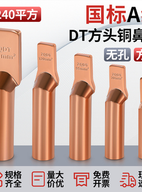 国标方头无孔直板铜鼻子线鼻子支线箱设备线夹线耳ZQDT16-240平方