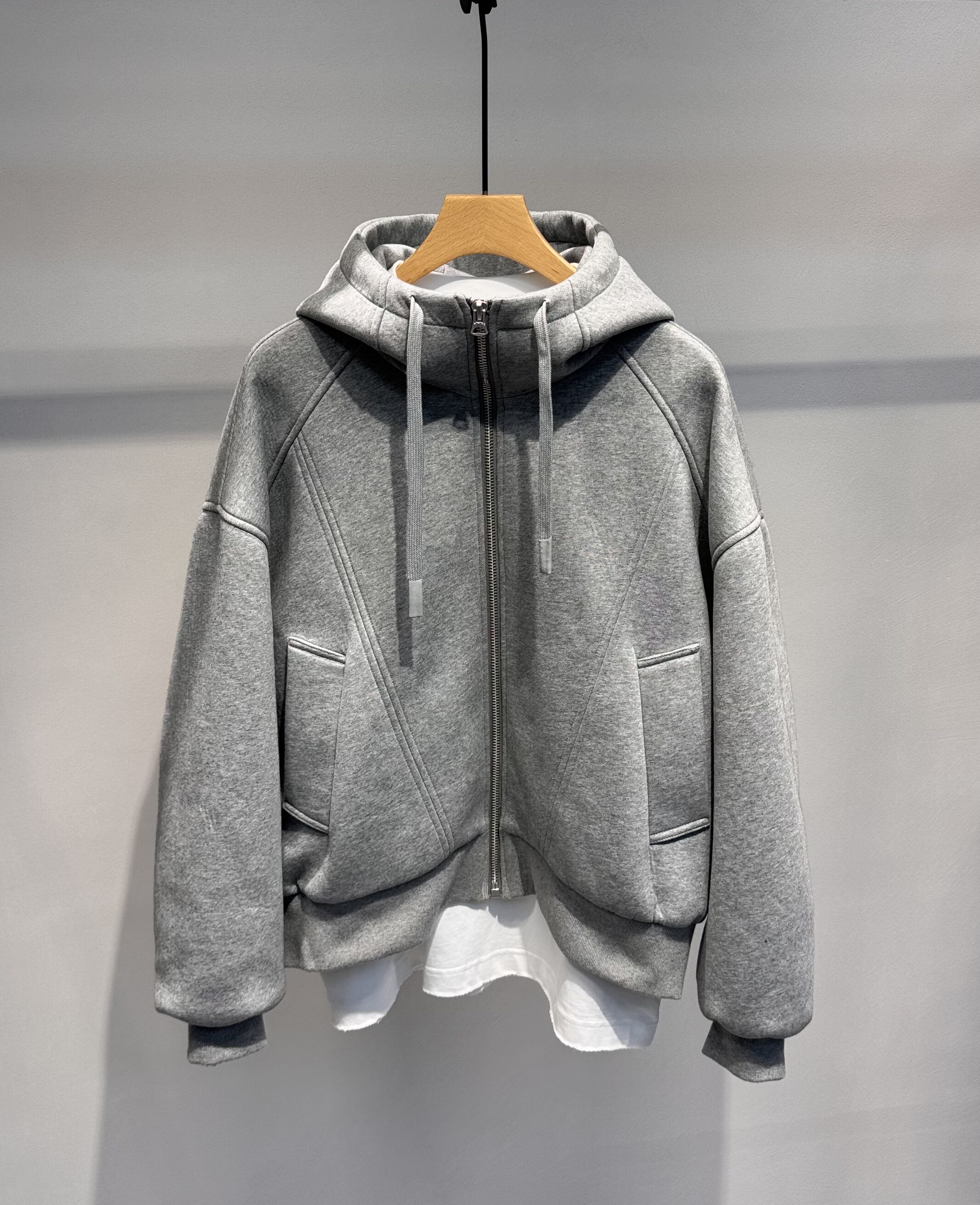 冬季新款男士结构设计连帽90白鸭绒羽绒服潮流百搭羽绒卫衣开衫潮