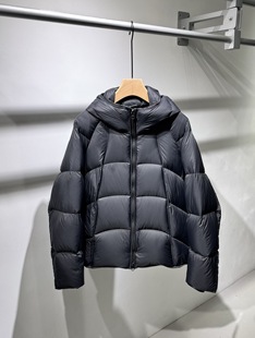 冬季新款【充绒309g】90白鸭绒高领连帽防风羽绒服男高充绒量外套