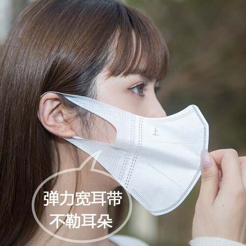 白色口罩一次性3d立体口罩女高颜值口罩男三层防护帅气防勒耳