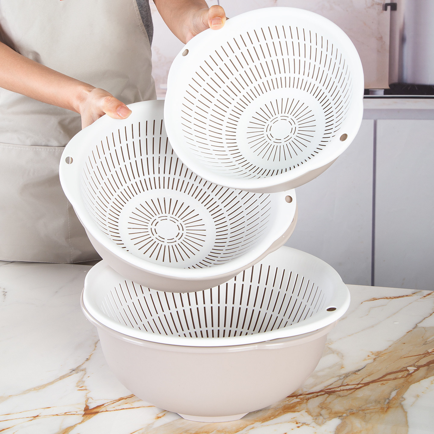 双层洗菜盆圆形沥水篮家用客厅塑料水果盘加厚厨房滤水菜篓洗菜篮,餐饮具,洗菜盆/沥水篮/漏水筛,淘宝优惠券,粉丝福利购,淘宝优惠卷