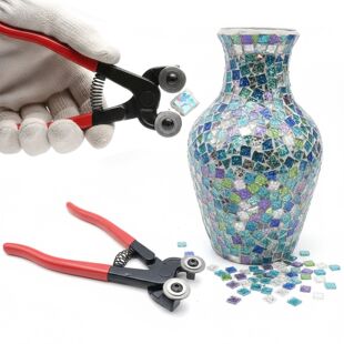8 Inch Heavy Duty Wheeled Glass Mosaic Nipper with Soft