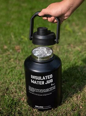 2L Insulated Water Bottle with Handle Gym Training Water