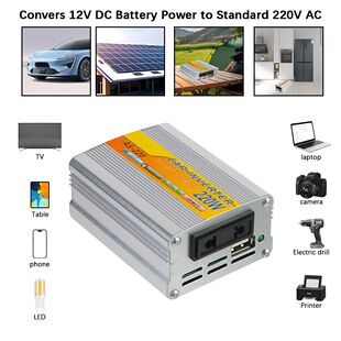 Car Inverter 2 Ports USB Charger AC EU Power Socket DC/AC
