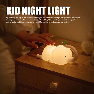 Innovative Silicone Elephant Nursery Night Light for Camping