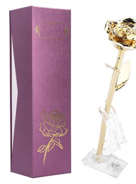 e's Day Golden Rose with Base Gift Decoration for Girlfriend