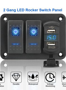 24V/12V Switch Panel With USB Charger 3.0 Sockets 2pcs Car