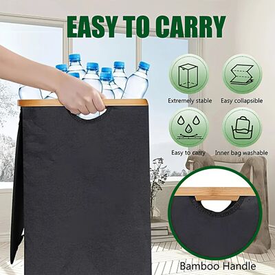 140L Foldable Oxford 2 Sections Laundry Hamper with Lid