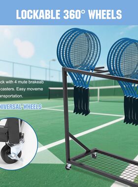 Tennis Rack Organizer with Wheels 80x35x80cm Sports