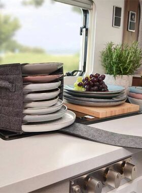 2PCS Caravan Plate and Cup Holders Set with Cup Holder