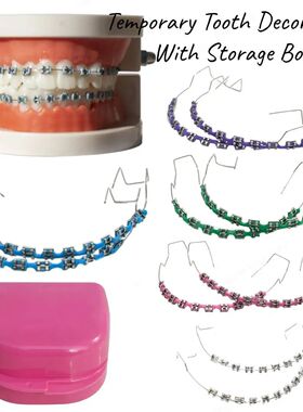 2PCS Fashion Braces Colorful Temporary Tooth Decoration