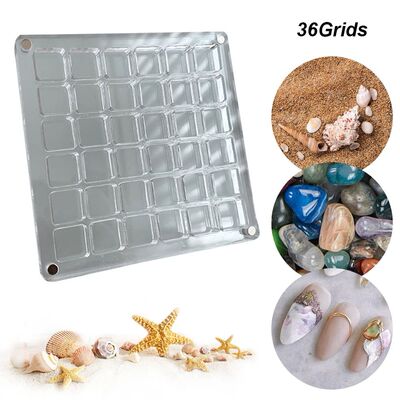 Acrylic Magnetic Seashell Display Box 36/64/100 Grids Clear