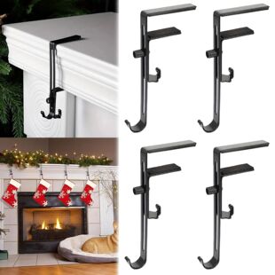Metal Stocking Holder with 2 Metal Hooks Fireplace Garland