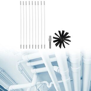 Chimney Brush Set with Long Handle Rods Dryer Vent Cleaner