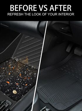 3 Pieces All Weather Rubber Car Floor Mats Waterproof All