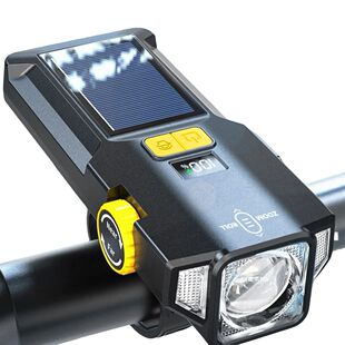 Solar Bicycle Headlight USB Rechargeable Super Bright Bike