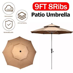 8 Ribs UV Protection Table Sunshade Large Patio Umbrella