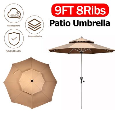 8 Ribs UV Protection Table Sunshade Large Patio Umbrella