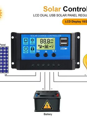 Digital 30A Solar Charge Controller PV Regulator For 12V