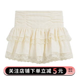 潮流高腰辣妹设计蓬蓬短裙 UOTOO甜美芭蕾风蕾丝蛋糕半身裙女夏季