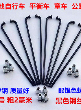 14g号2mm黑色山地车辐条公路车折叠自行车童车钢丝条车幅条钢条线