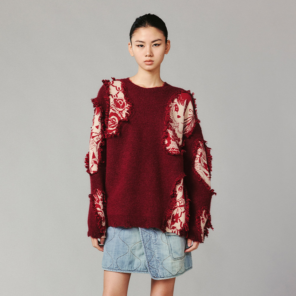 UOOYAA/乌丫俏皮年画美少女缝缝补补套头毛衫,女装/女士精品,毛针织衫,淘宝优惠券,粉丝福利购,淘宝优惠卷