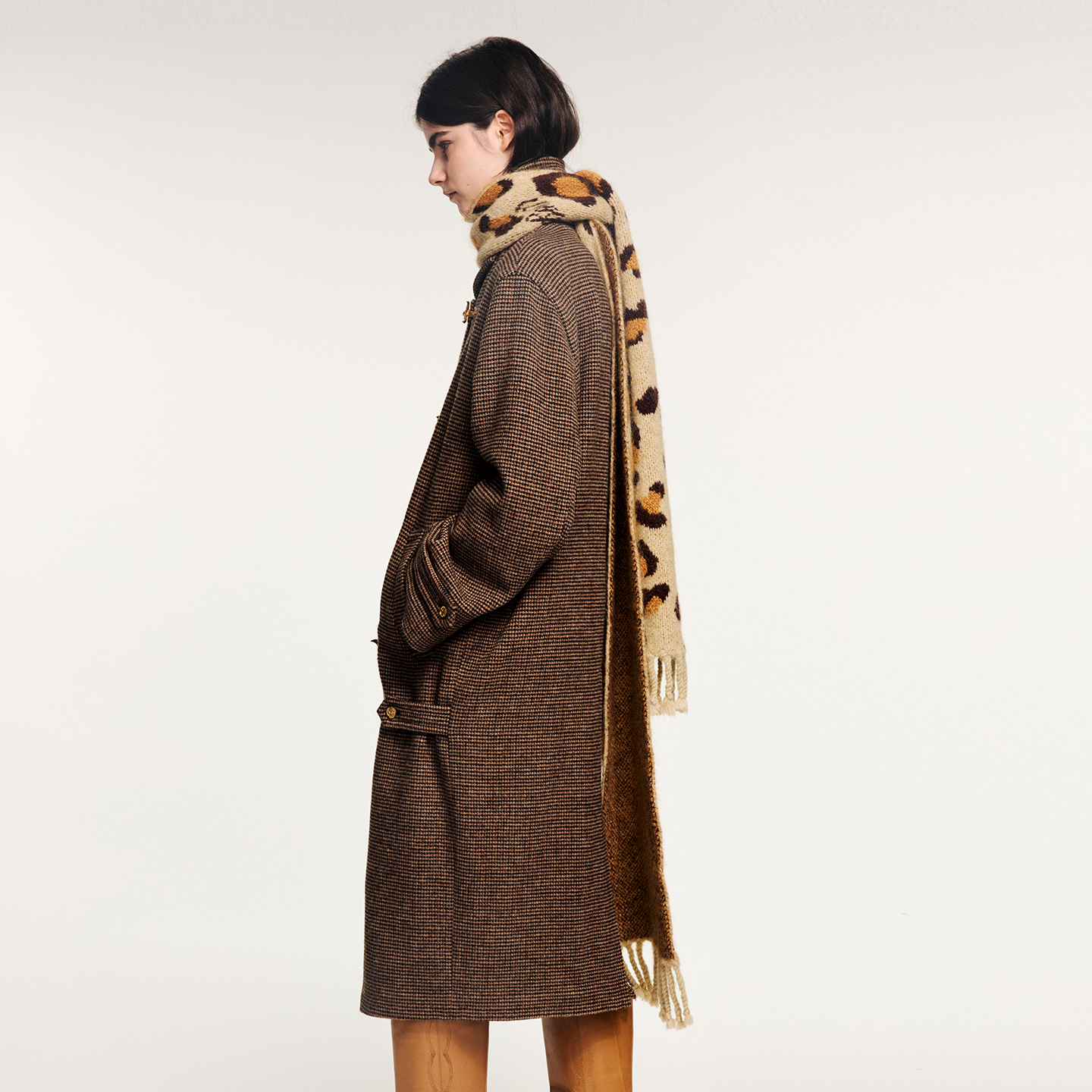 UOOYAA/乌丫豹纹流苏围巾