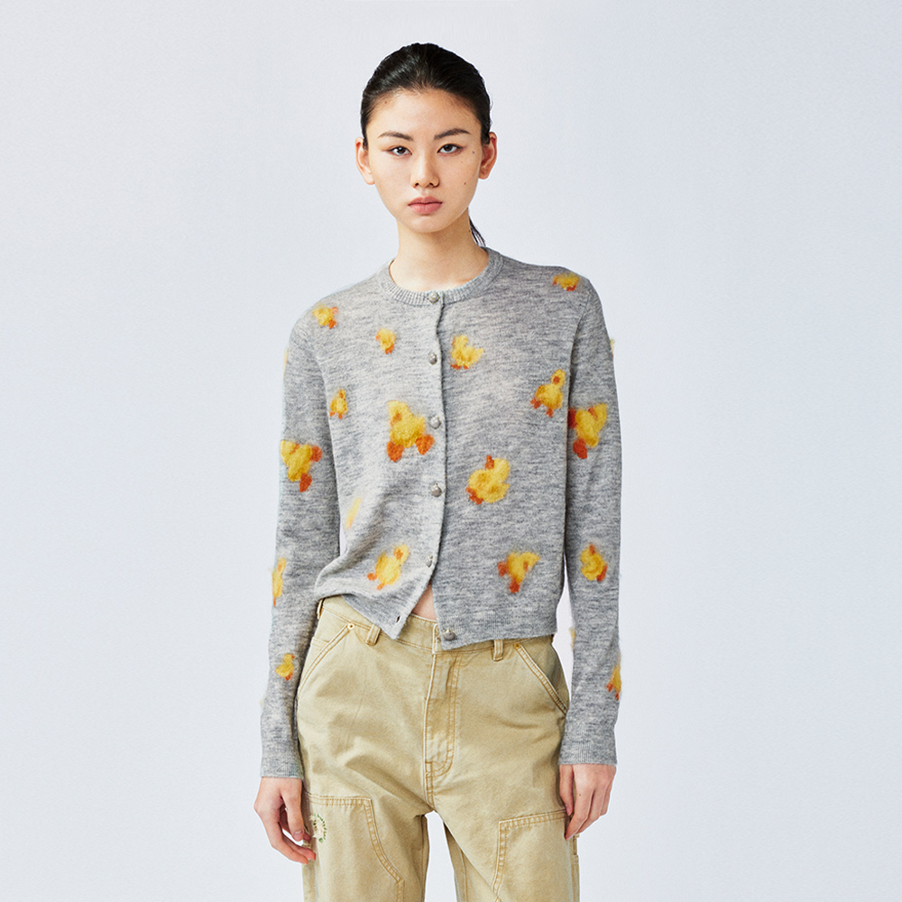 UOOYAA/乌丫圆领毛开衫