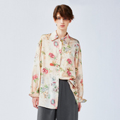 乌丫2025春季 新款 「New UOOYAA Vintage」复古斑驳墙纸花衬衫