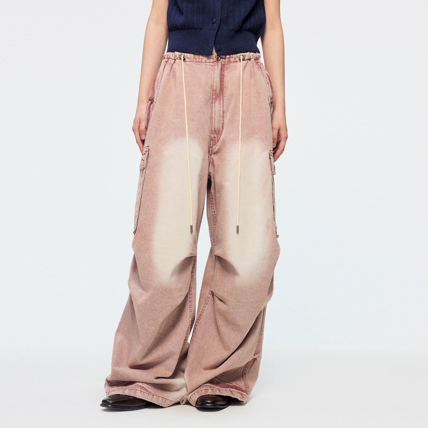 UOOYAA/乌丫2026春季新款「奇幻都市」粉色水洗伞兵牛仔裤,女装/女士精品,牛仔裤,淘宝优惠券,粉丝福利购,淘宝优惠卷