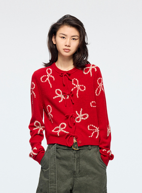 UOOYAA/乌丫新年限定蝴蝶结毛衫