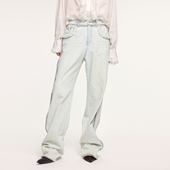 UOOYAA 「奇幻精灵」毛绒边水洗牛仔裤 乌丫2025冬季 新款