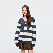 新款 UOOYAA 乌丫2026春季 「奇幻都市」蝴蝶结海魂条纹卫衣