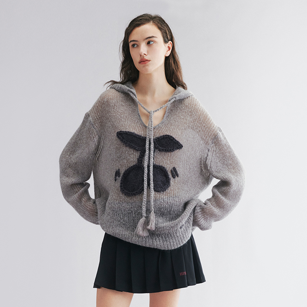 UOOYAA乌丫动感樱桃连帽套头毛衫