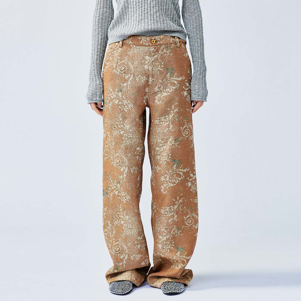 UOOYAA/乌丫复古织毯花工装裤