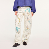 UOOYAA 「奇幻海底」美人鱼葫芦纹绗缝弯刀裤 乌丫2025冬季 新款