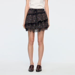 UOOYAA/乌丫2026春季新款「魔法花园」花卉印花蛋糕短半裙