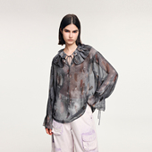 UOOYAA 「魔法花园」超现实羽毛荷叶领衬衫 乌丫2025冬季 新款