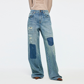 UOOYAA 「奇幻都市」破洞补丁牛仔裤 乌丫2026春季 新款