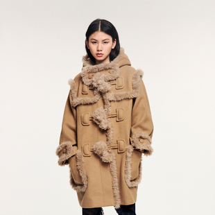 「奇幻精灵」牛角扣毛毛渔夫大衣 新款 UOOYAA 乌丫2025冬季