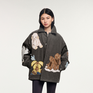 「奇幻精灵」立体贴布刺绣棉服 新款 UOOYAA 乌丫2025冬季