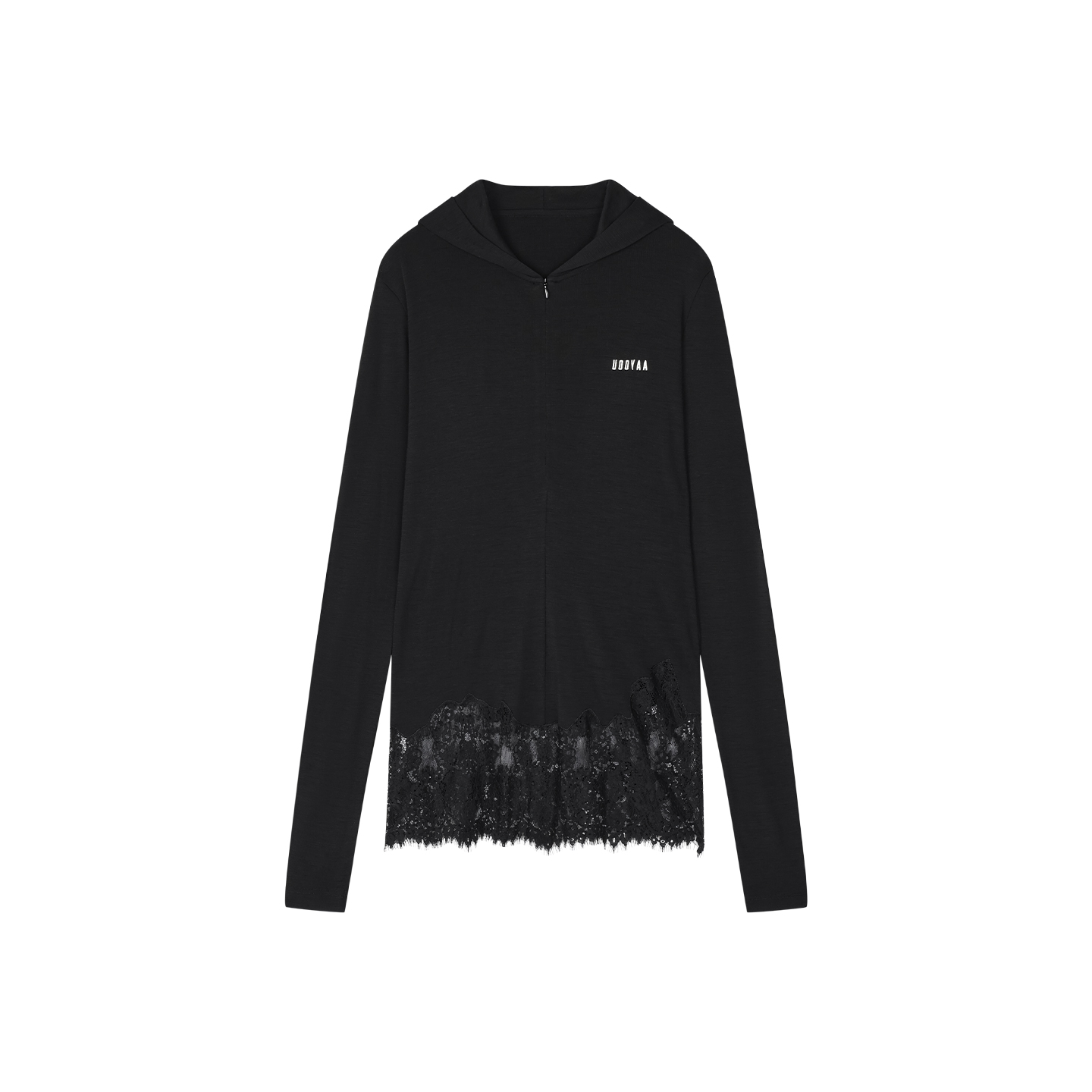 UOOYAA/乌丫蕾丝拼接运动长袖T恤