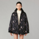 UOOYAA 乌丫欧式 墙纸纹样花朵两穿羽绒服